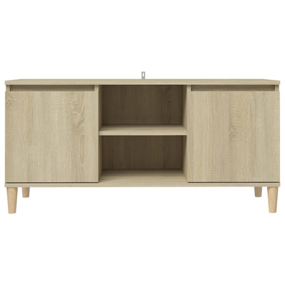 TV-taso täyspuiset jalat Sonoma-tammi 103,5x35x50 cm