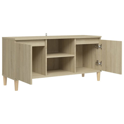 TV-taso täyspuiset jalat Sonoma-tammi 103,5x35x50 cm
