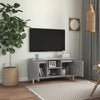 TV-taso täyspuiset jalat betoninharmaa 103,5x30x50 cm