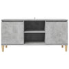 TV-taso täyspuiset jalat betoninharmaa 103,5x30x50 cm