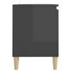 TV-taso täyspuiset jalat korkeakiilto harmaa 103,5x35x50 cm