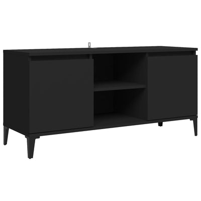 TV-taso metallijaloilla musta 103,5x35x50 cm