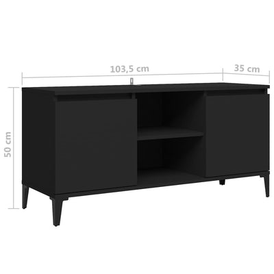 TV-taso metallijaloilla musta 103,5x35x50 cm