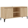 TV-taso metallijaloilla Sonoma-tammi 103,5x35x50 cm