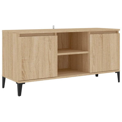 TV-taso metallijaloilla Sonoma-tammi 103,5x35x50 cm