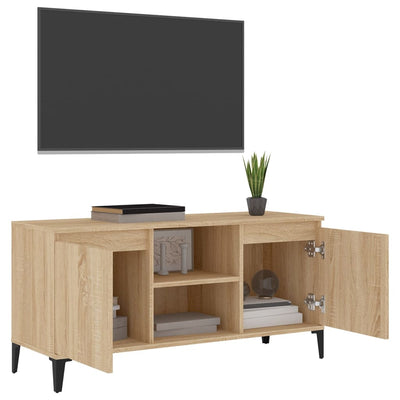 TV-taso metallijaloilla Sonoma-tammi 103,5x35x50 cm