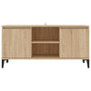 TV-taso metallijaloilla Sonoma-tammi 103,5x35x50 cm