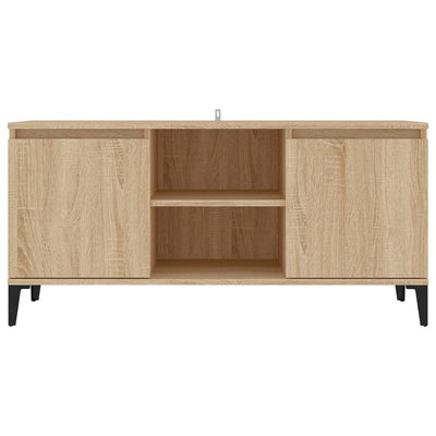TV-taso metallijaloilla Sonoma-tammi 103,5x35x50 cm