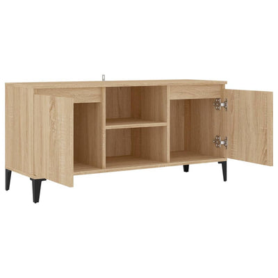 TV-taso metallijaloilla Sonoma-tammi 103,5x35x50 cm