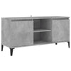 TV-taso metallijaloilla betoninharmaa 103,5x35x50 cm