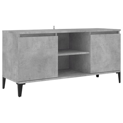 TV-taso metallijaloilla betoninharmaa 103,5x35x50 cm