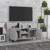 TV-taso metallijaloilla betoninharmaa 103,5x35x50 cm