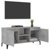 TV-taso metallijaloilla betoninharmaa 103,5x35x50 cm