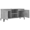 TV-taso metallijaloilla betoninharmaa 103,5x35x50 cm
