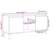 TV-taso metallijaloilla betoninharmaa 103,5x35x50 cm