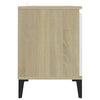 TV-taso metallijaloilla valkoinen/Sonoma-tammi 103,5x35x50 cm