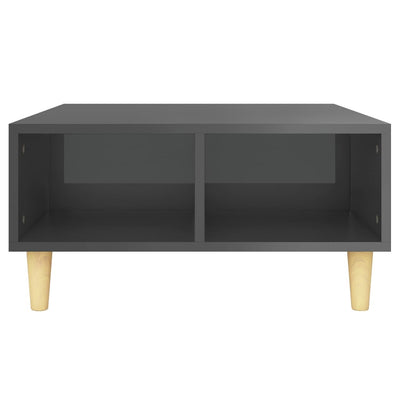 Harmaa sohvapöytä Afinista 60x60x30cm (korkeakiilto, puinen)