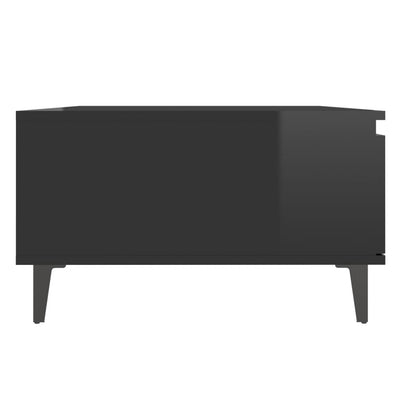 Sohvapöytä korkeakiilto musta 90x60x35 cm lastulevy