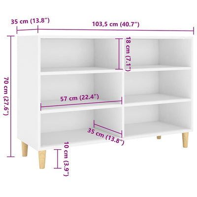 Valkoinen senkki Odile 103,5x35x70cm (puinen)