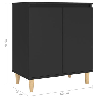 Senkki täyspuujalat musta 60x35x70 cm tekninen puu