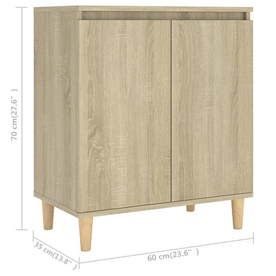 Senkki täyspuujalat Sonoma-tammi 60x35x70cm lastulevy