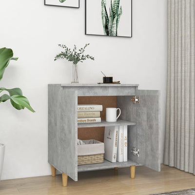 Senkki täyspuujaloilla betoninharmaa 60x35x70 cm tekninen puu