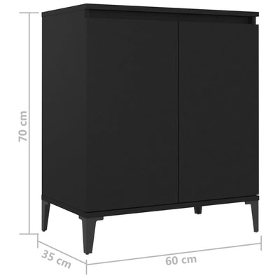 Senkki musta 60x35x70 cm tekninen puu