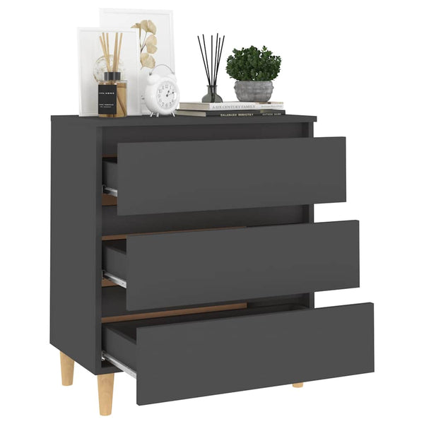Senkki harmaa 60x35x69 cm teknisestä puusta