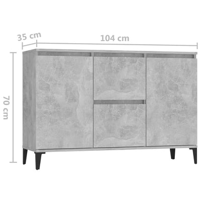 Senkki betoninharmaa 104x35x70 cm tekninen puu