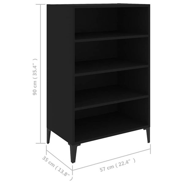 Senkki musta 57x35x90 cm tekninen puu