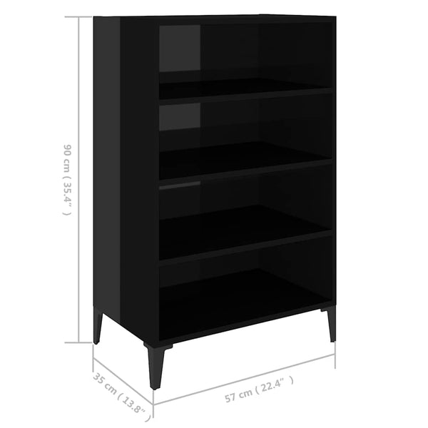 Senkki korkeakiilto musta 57x35x90 cm tekninen puu
