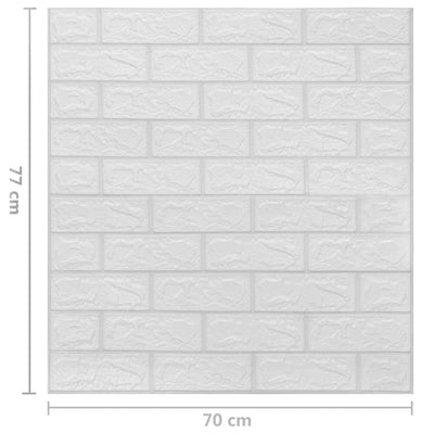 3D Tapetti tiilet itsekiinnittyvä 40 kpl valkoinen