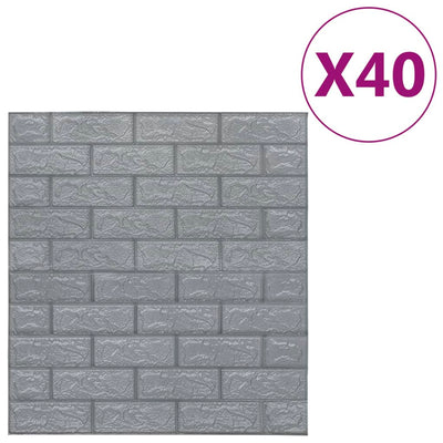3D Tapetti tiilet itsekiinnittyvä 40 kpl antrasiitti