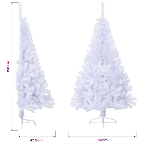 Tekojoulukuusen puolikas jalustalla vihreä 150 cm PVC