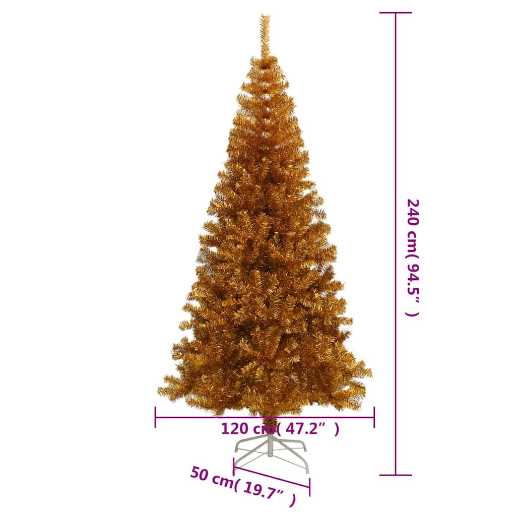 Tekojoulukuusi jalustalla kulta 240 cm PET