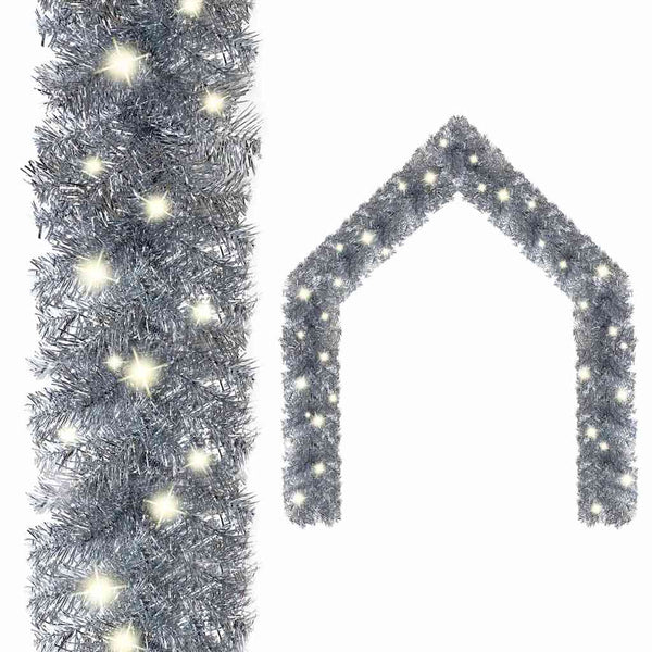 Jouluköynnös LED-valoilla 5 m hopea