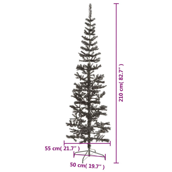 Musta ohut joulukuusi Etvin 210cm