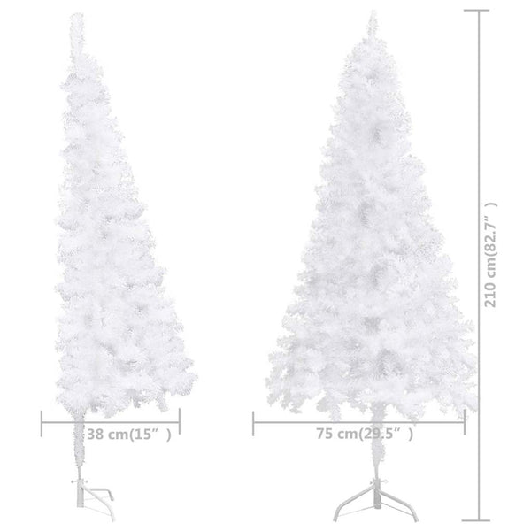 Kulmaan asetettava tekojoulukuusi valkoinen 210 cm PVC