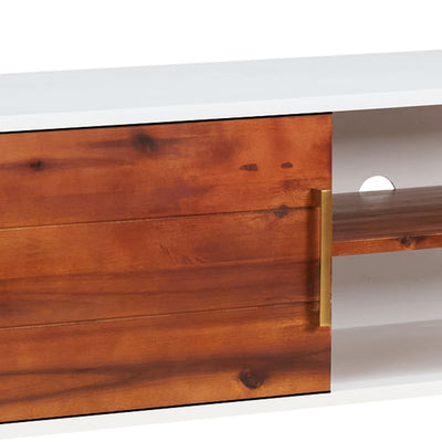 TV-taso 110x35x50 cm täysi akaasiapuu ja MDF