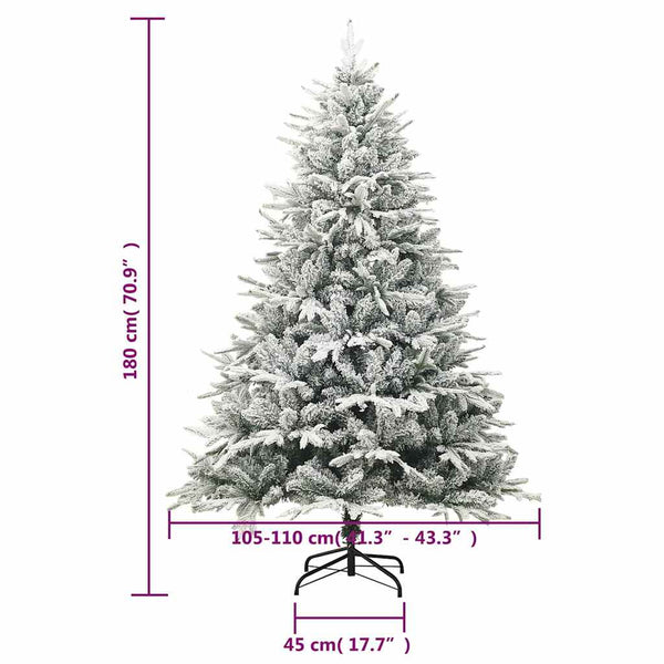 Tekojoulukuusi lumihuurteella vihreä 180 cm PVC ja PE