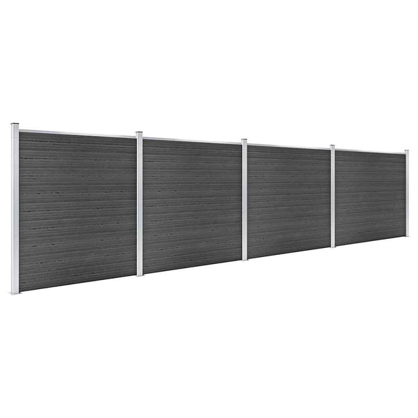 Aitapaneelisarja WPC 699x186 cm musta