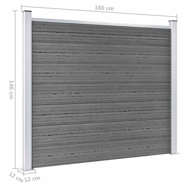 Aitapaneelisarja WPC 526x146 cm harmaa