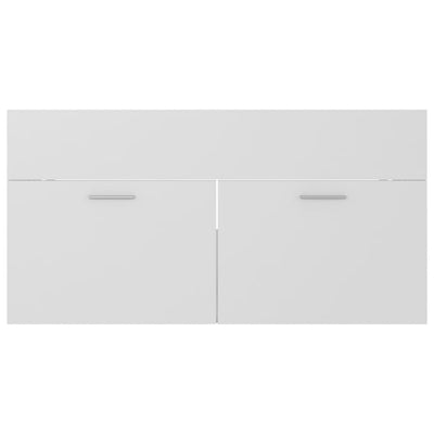 Valkoinen allaskaappi sisäänrakennetulla altaalla Miercurean (lastulevy)