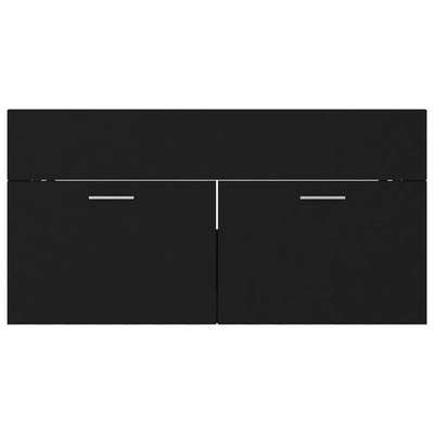 Musta allaskaappi sisäänrakennetulla altaalla Miercurean (lastulevy)