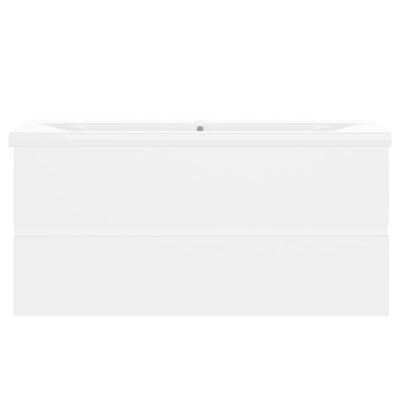 Valkoinen allaskaappi sisäänrakennetulla altaalla Gavin (lastulevy)