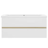 Allaskaappi sisäänrakennetulla altaalla valk./Sonoma-tammi levy