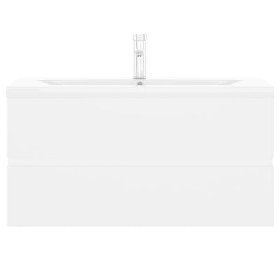 Valkoinen allaskaappi sisäänrakennetulla altaalla Gavin (lastulevy)