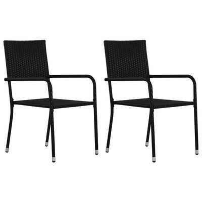3-osainen puutarhan ruokailuryhmä musta