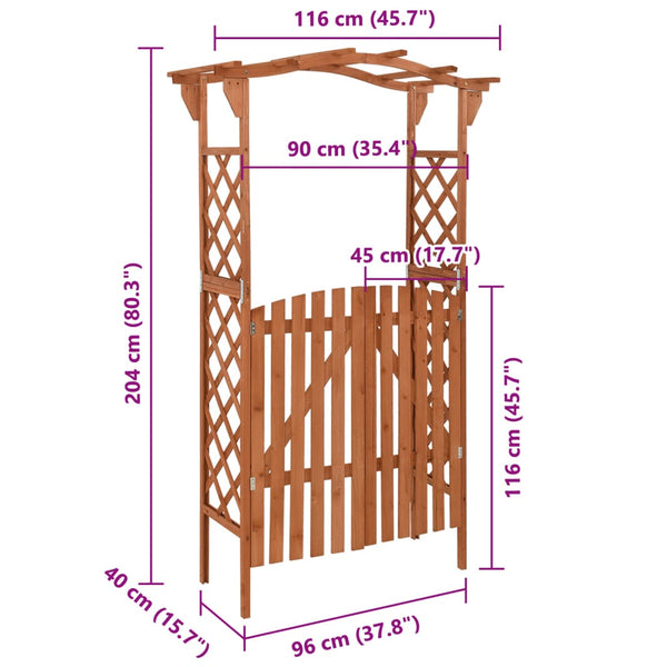 Pergola portilla Finlanda 116x40x204cm (kuusi)