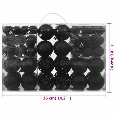 Musta joulukuusen pallosarja Ciforac 100 kpl